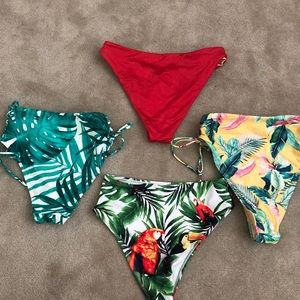 High waisted cheeky bikini bottom bundle